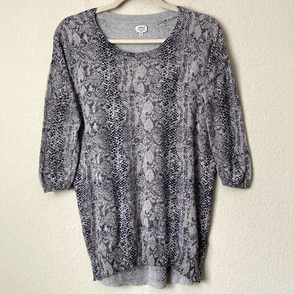 Aritzia Wilfred Silk Cashmere Blend Snake Reptile Print Sweater Top - Picture 1 of 8